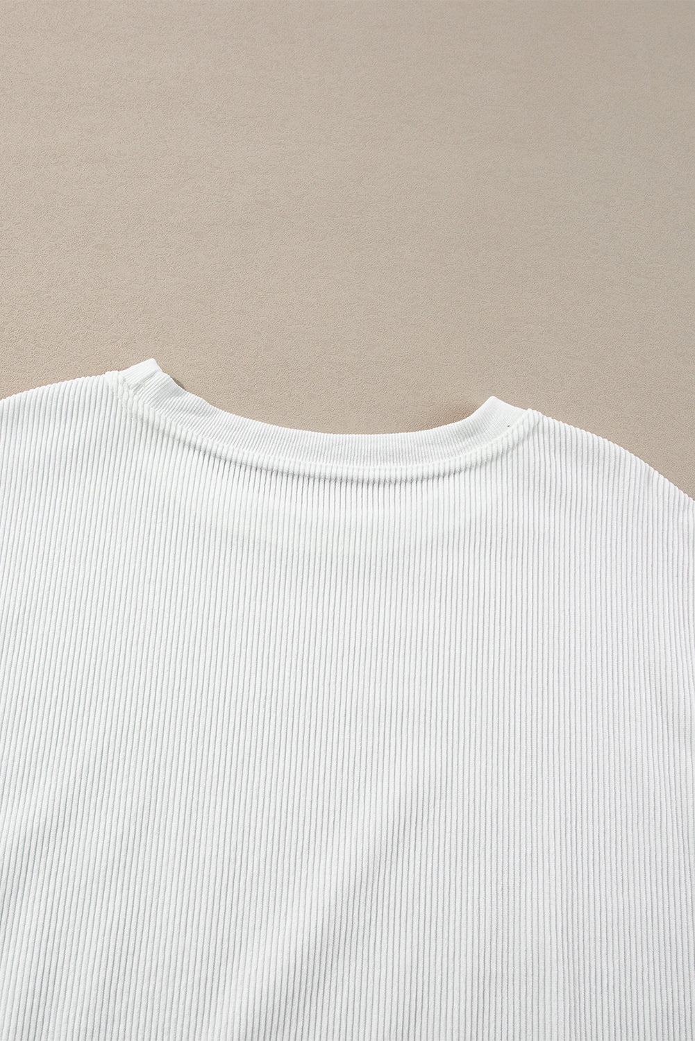 Light Grey Drop Shoulder Ribbed Oversized Sweatshirt
