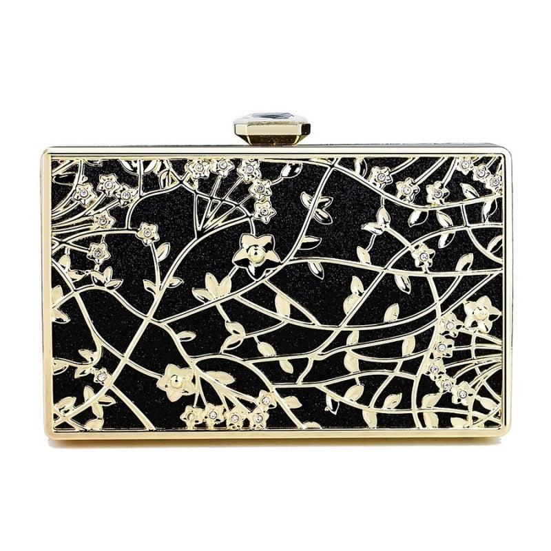 Embossed Metal Chain Clutch