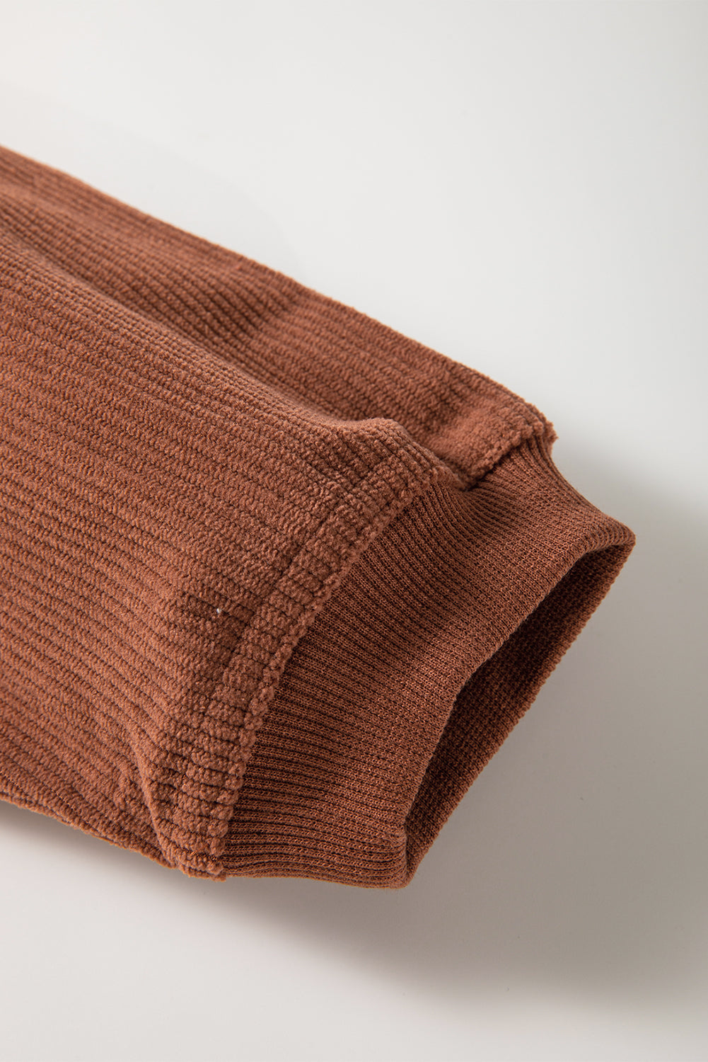 Light Grey Drop Shoulder Ribbed Oversized Sweatshirt