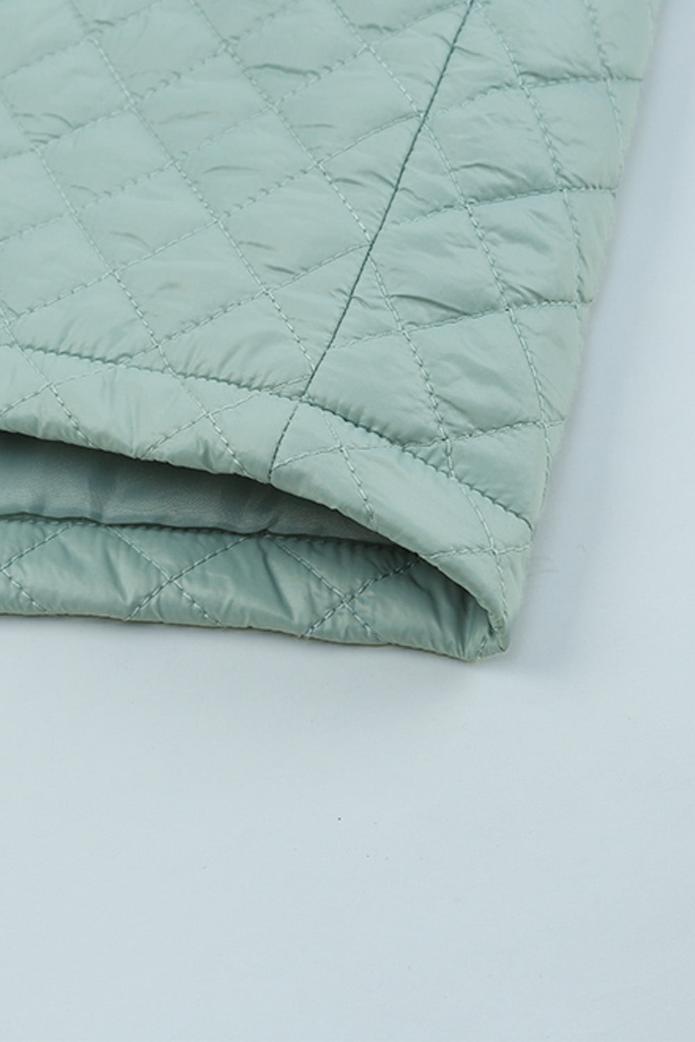 Gray Quilted Pocketed Zip Up Cropped Jacket