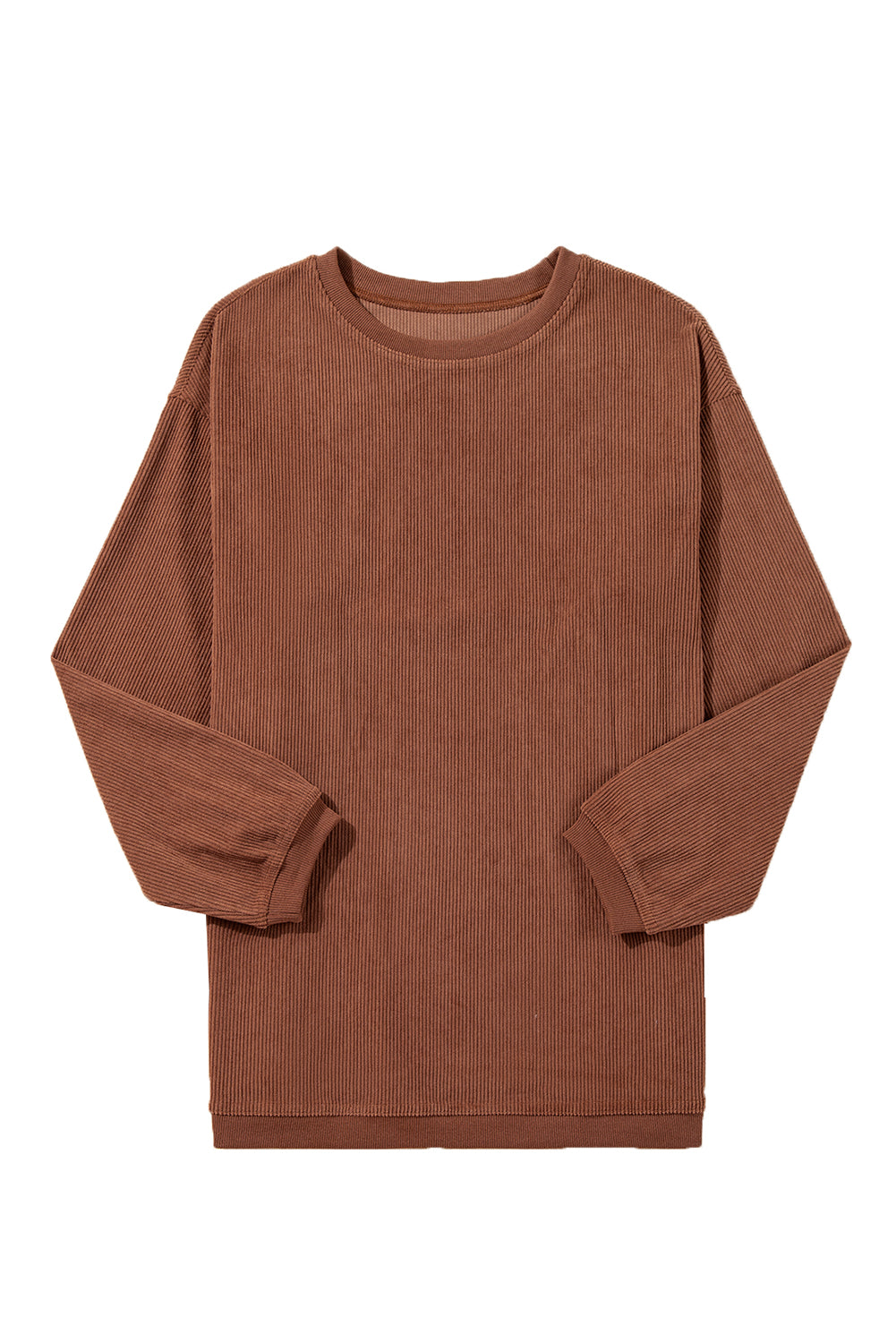 Light Grey Drop Shoulder Ribbed Oversized Sweatshirt