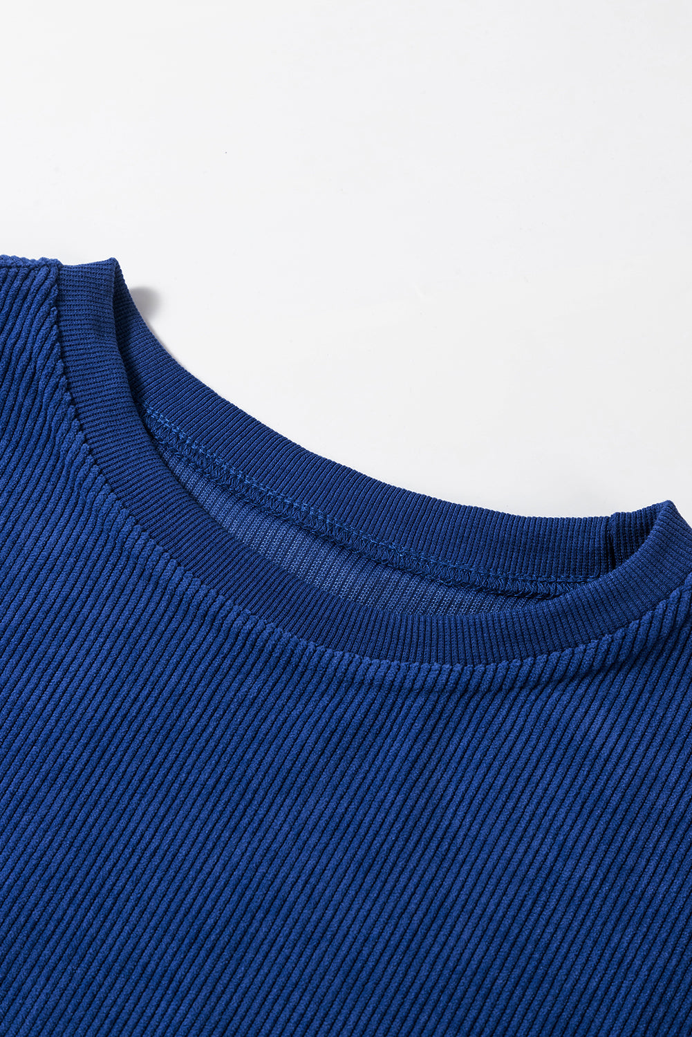 Light Grey Drop Shoulder Ribbed Oversized Sweatshirt
