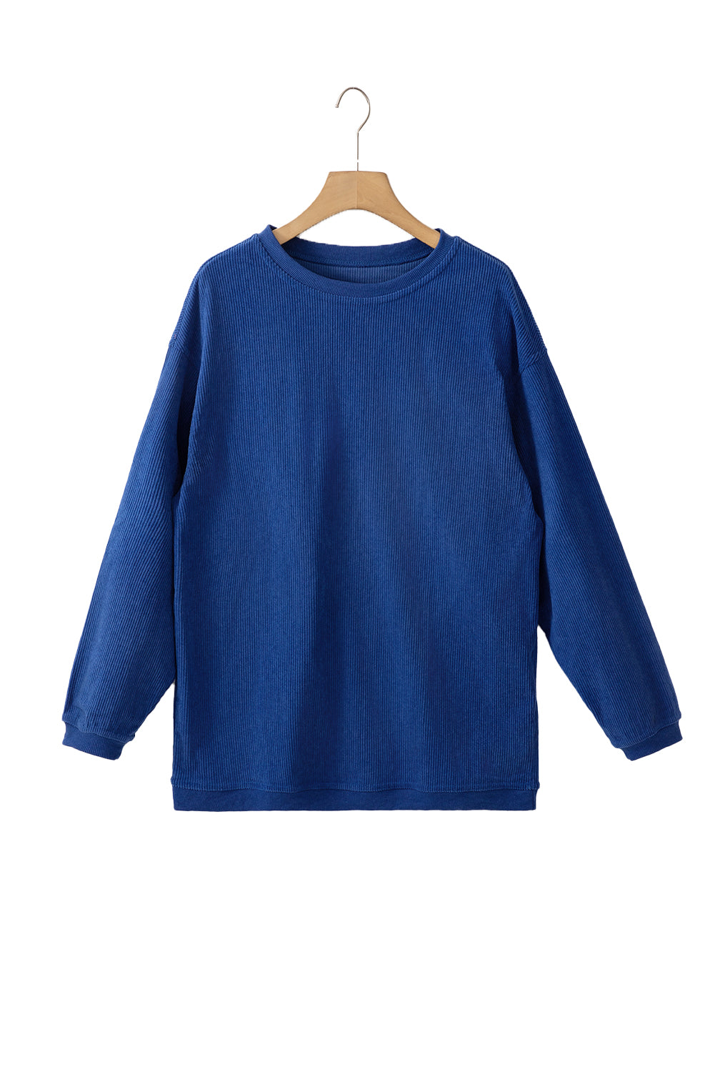 Light Grey Drop Shoulder Ribbed Oversized Sweatshirt