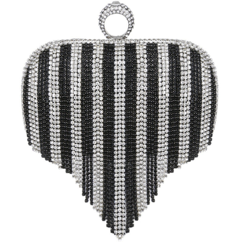 Rhinestone Tassel Clutch (Wide Tassels)