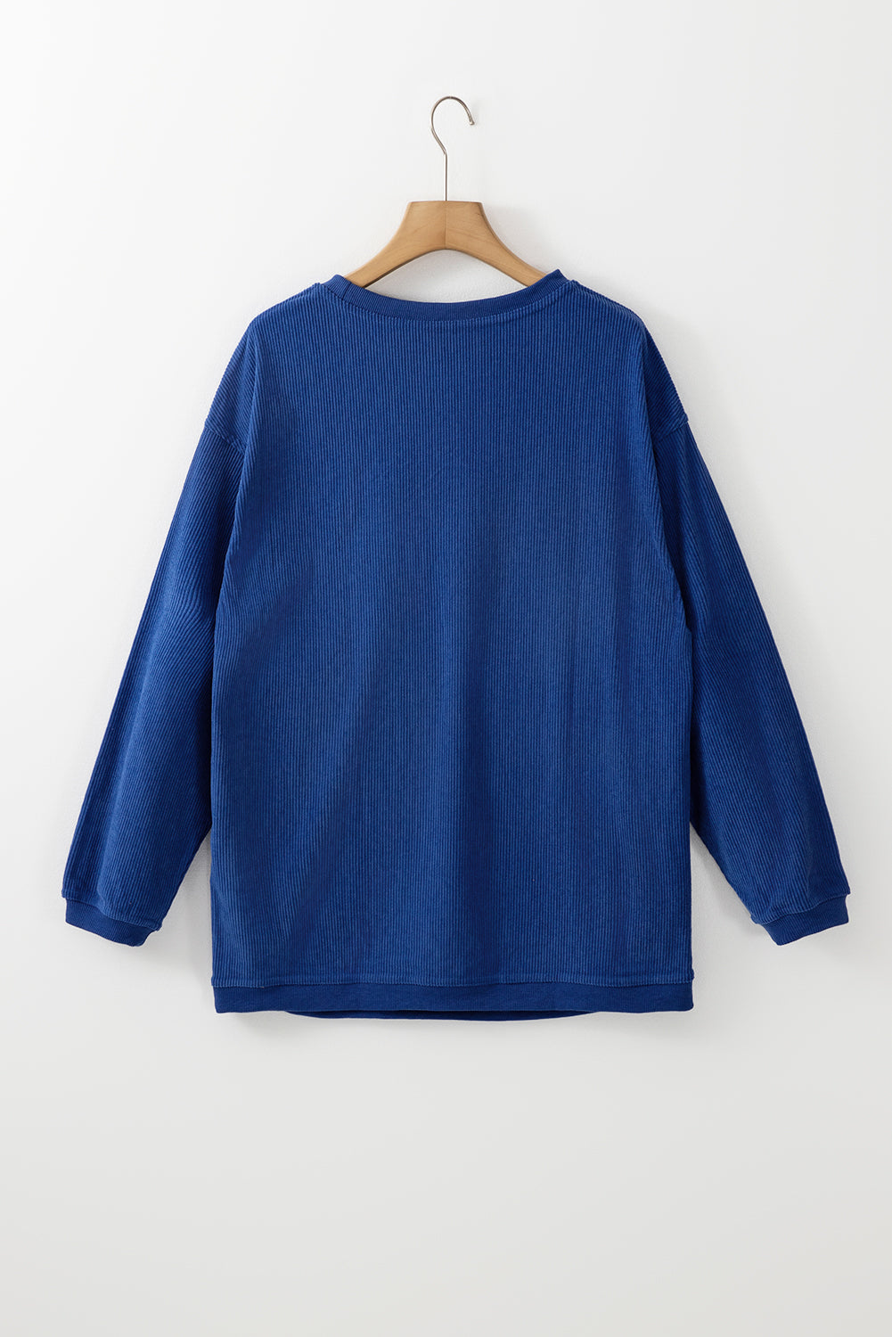 Light Grey Drop Shoulder Ribbed Oversized Sweatshirt