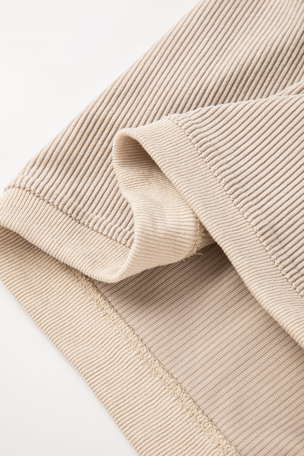 Light Grey Drop Shoulder Ribbed Oversized Sweatshirt