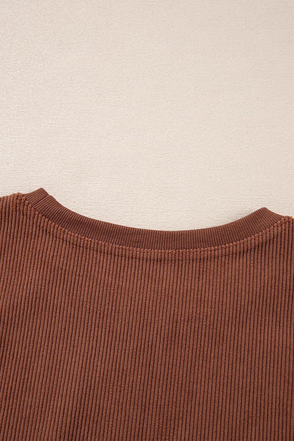 Light Grey Drop Shoulder Ribbed Oversized Sweatshirt