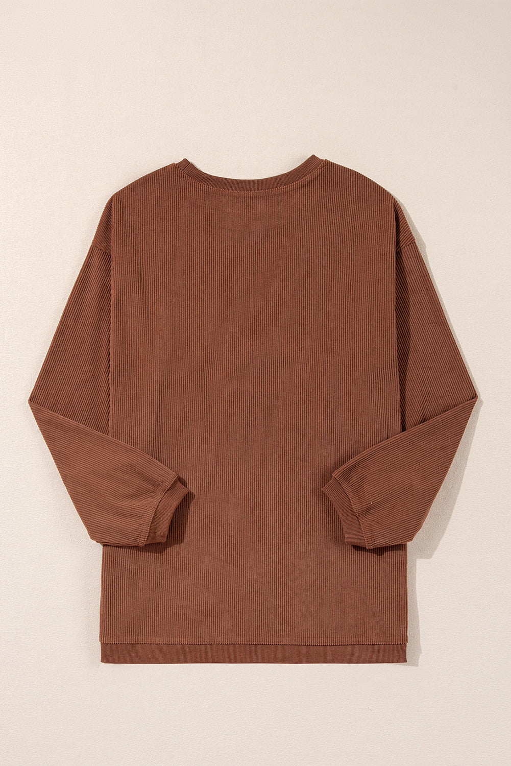 Light Grey Drop Shoulder Ribbed Oversized Sweatshirt