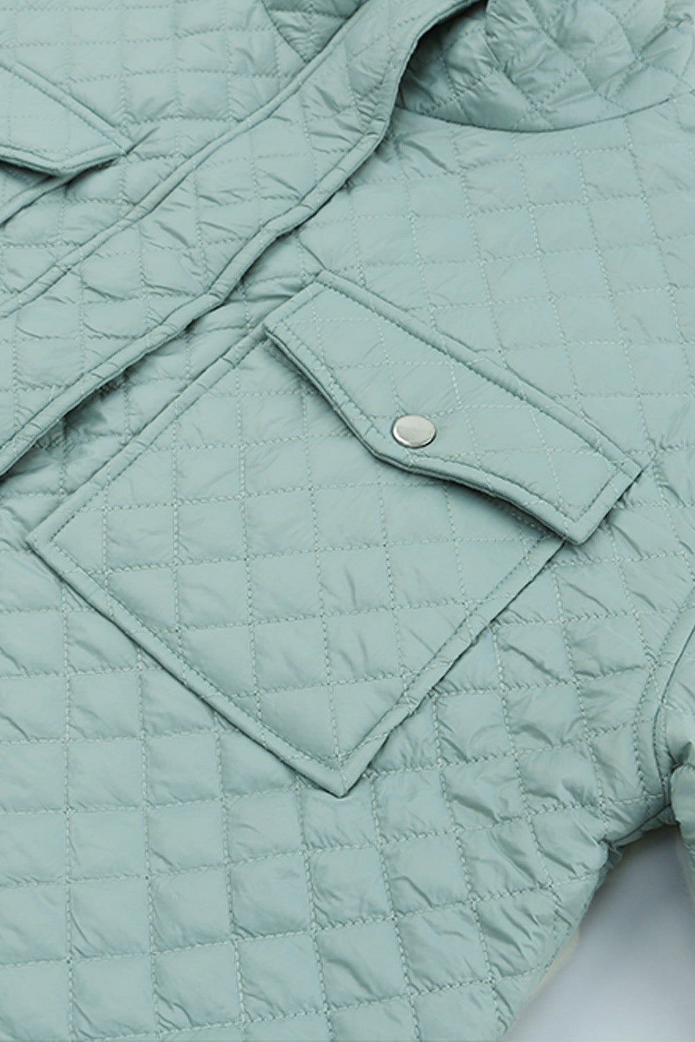 Gray Quilted Pocketed Zip Up Cropped Jacket