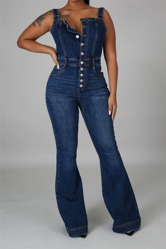It’s a Vibe Wide leg denim Jumpsuit