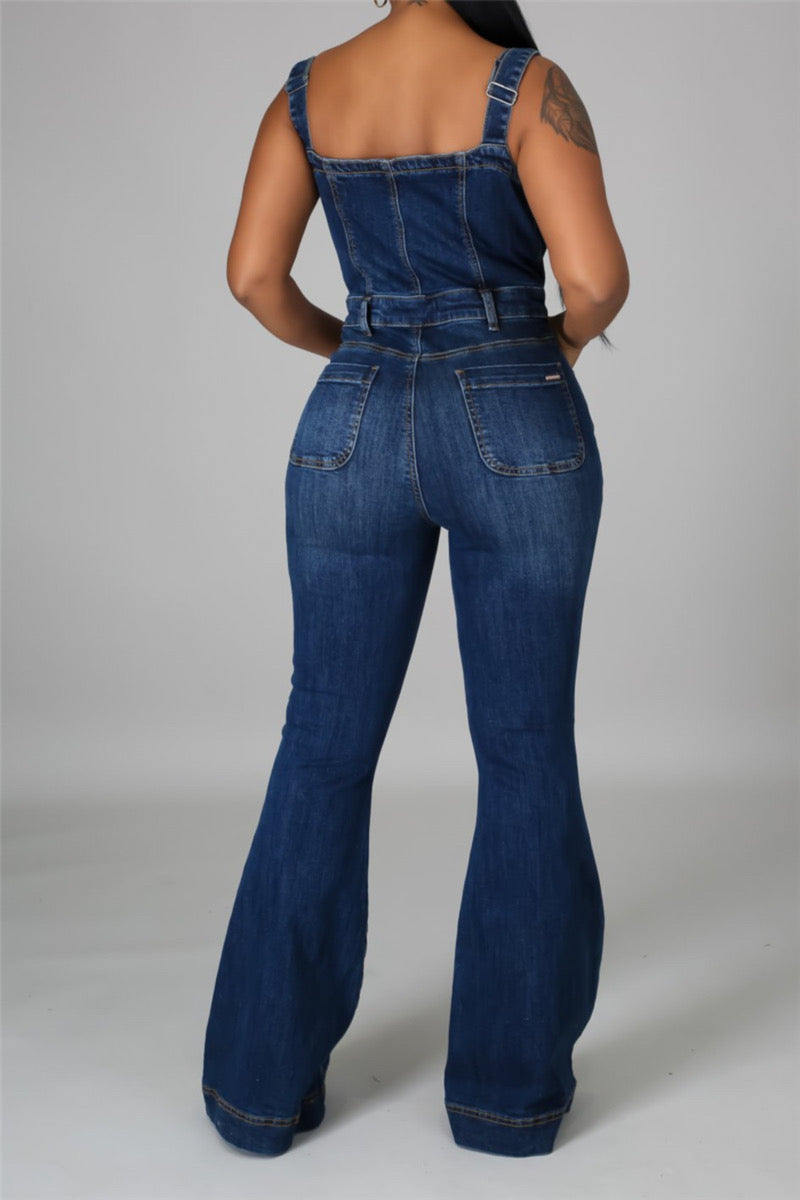 It’s a Vibe Wide leg denim Jumpsuit