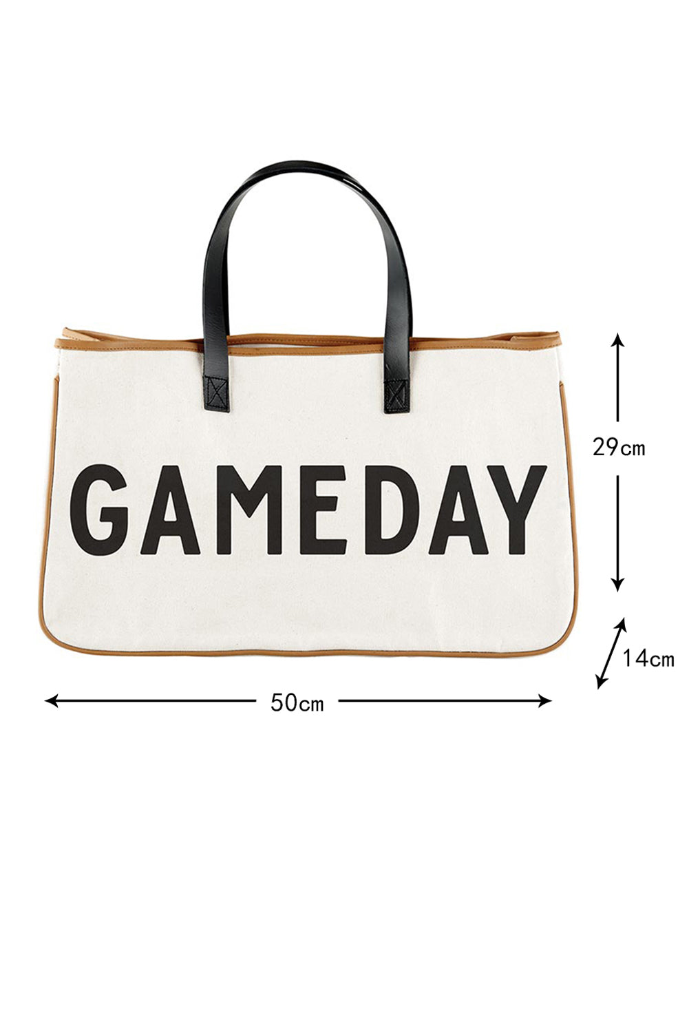 White Game Day Large Canvas Tote Bag