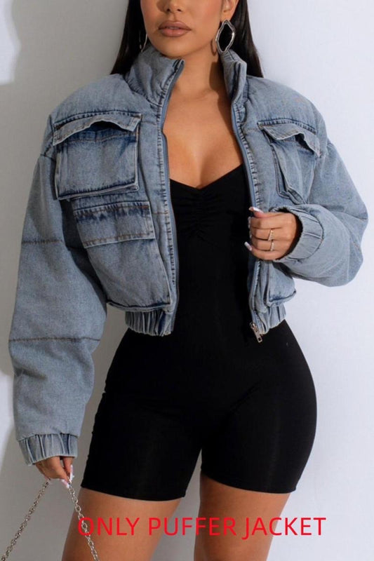 Denim Puffer Jacket