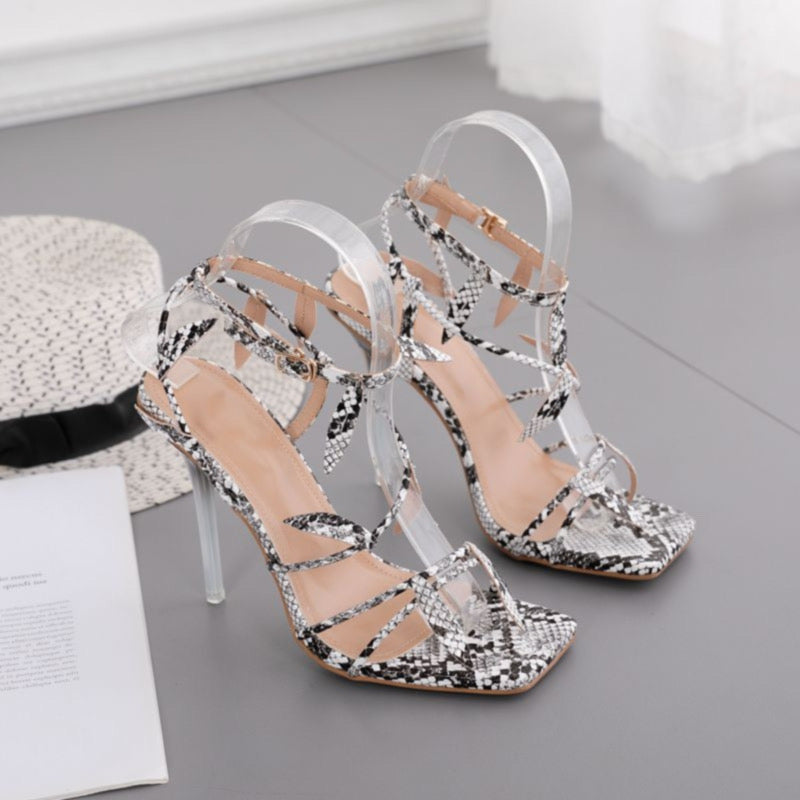 Snake Peep Toe Leaf Sandal