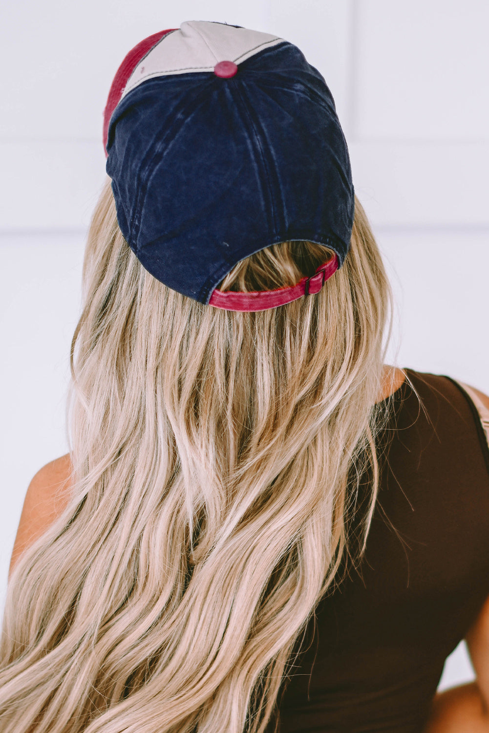 Red Distressed Cowboy Washable Baseball Cap