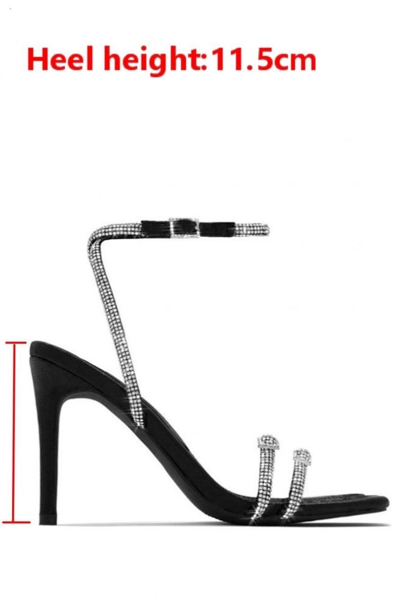 2-Buckle Rhinestone Heel