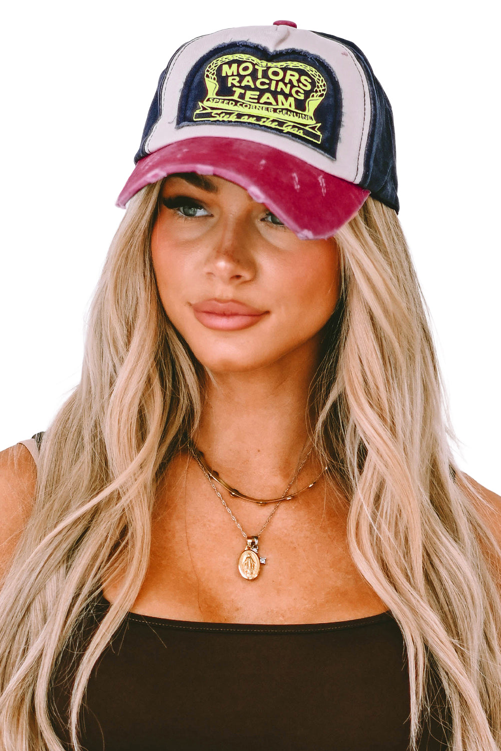 Red Distressed Cowboy Washable Baseball Cap