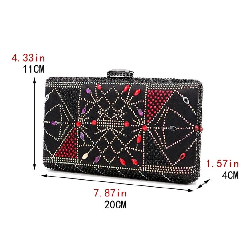 Multi color Rhinestone Clutch