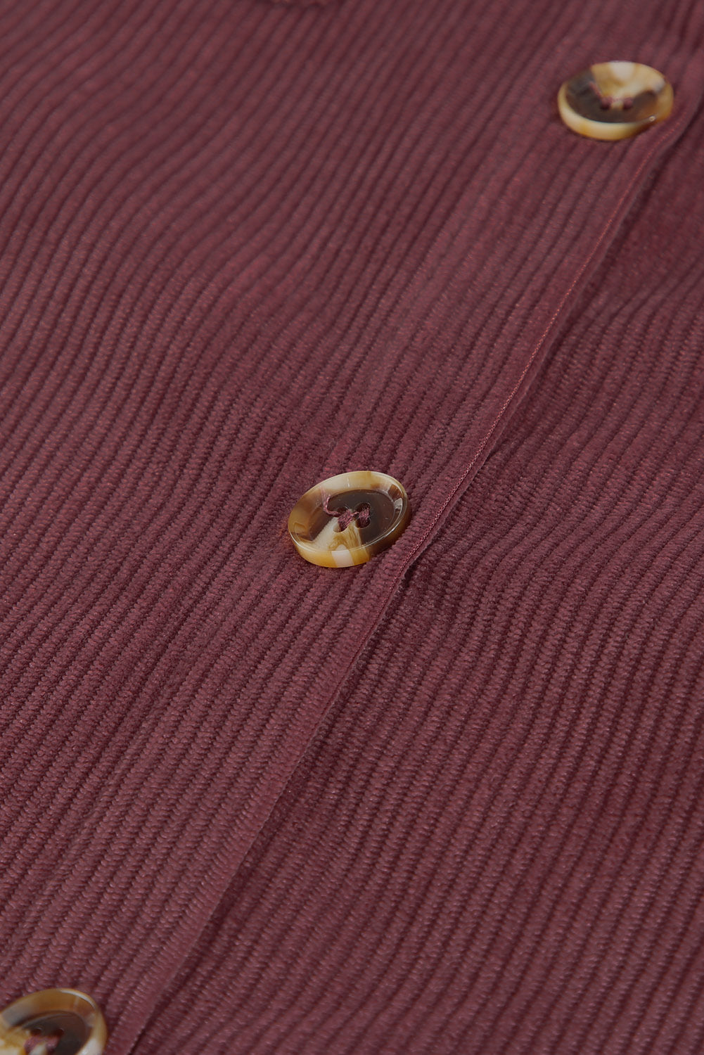 Plum Button Up Patch Pocket Corduroy Shacket