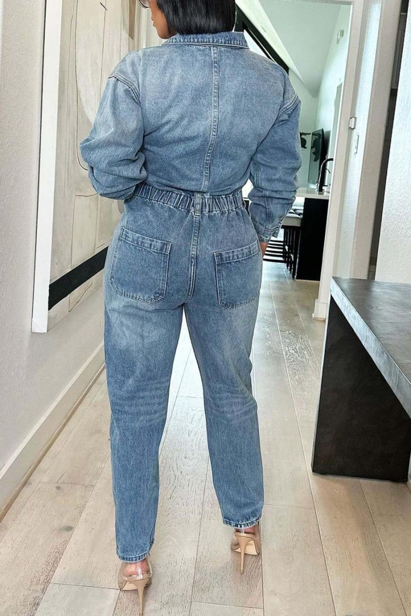 Denim Capri Jumpsuit