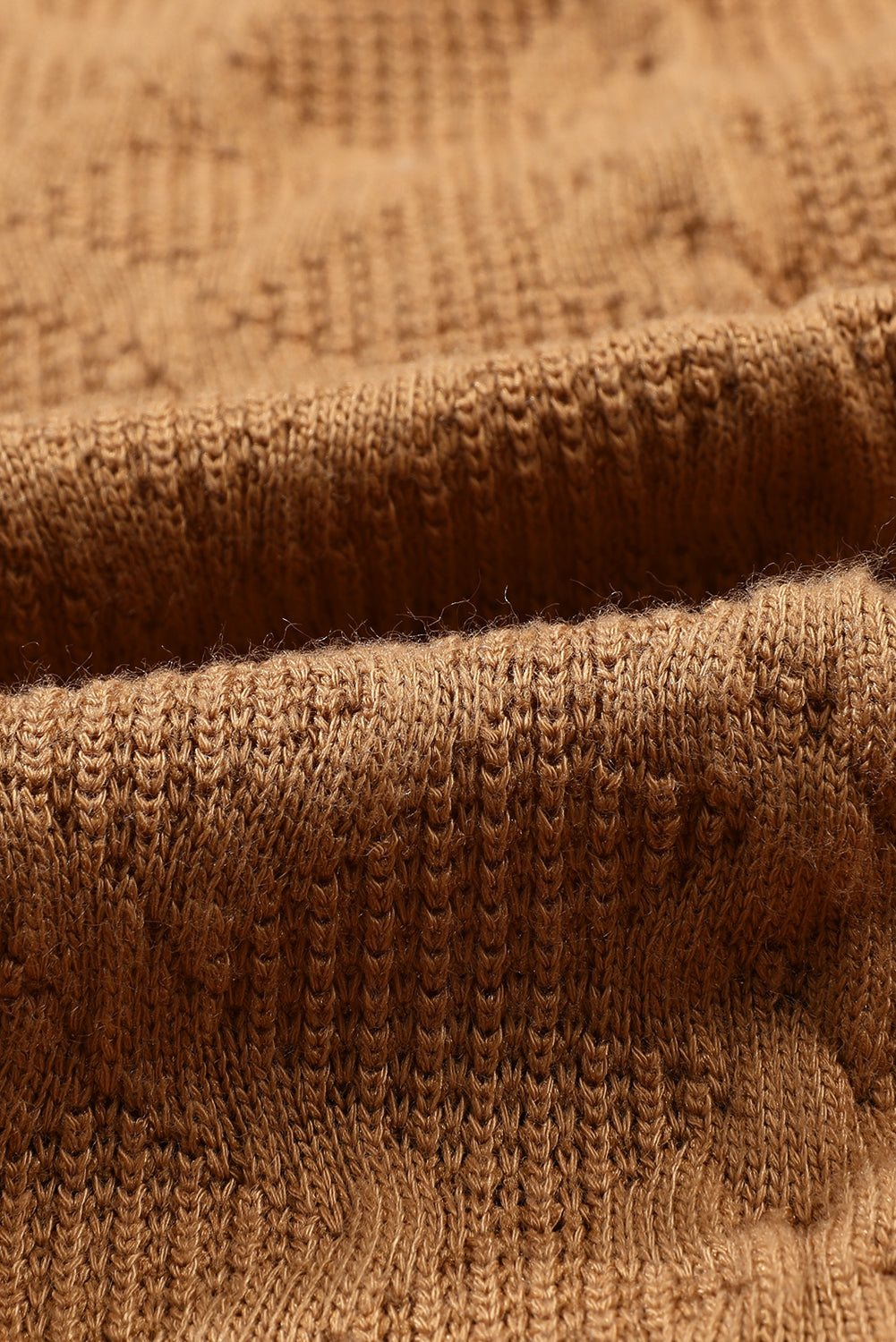 Camel Textured Knit Flap Pocket Shacket