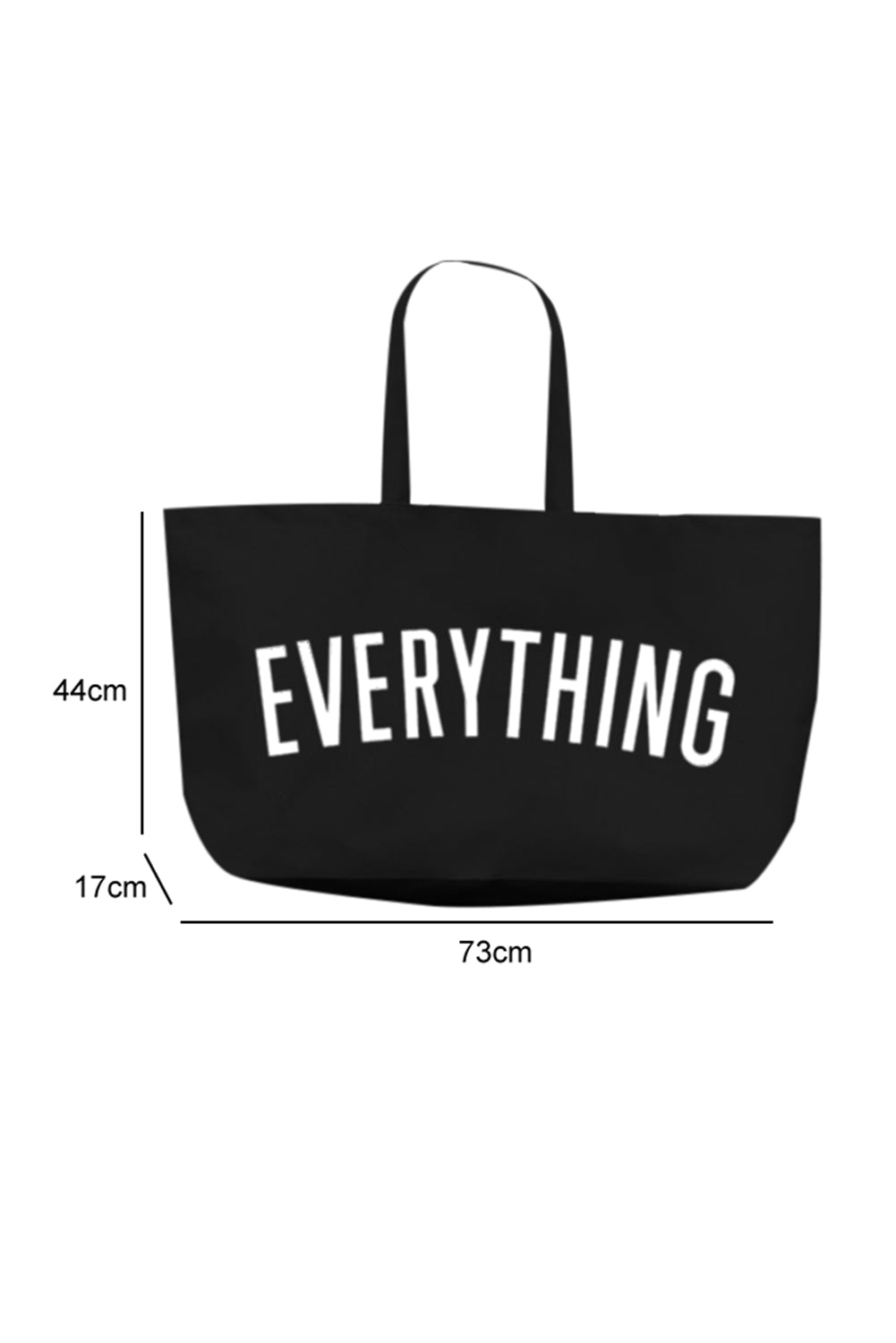 White 73x17x44cm EVERYTHING Letter Print Large Canvas Tote Bag