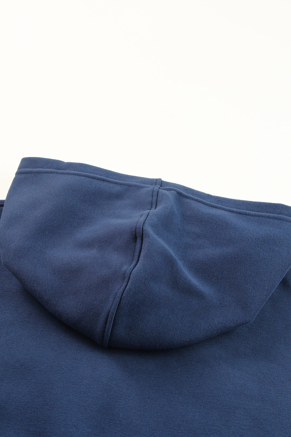 Dark Blue Snap Button Batwing Sleeve Pocket Henley Hoodie