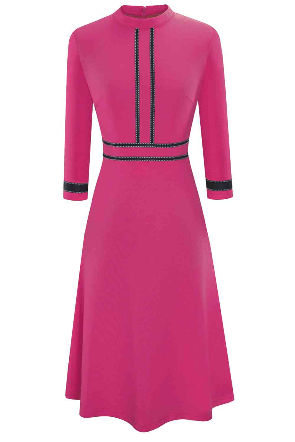 Round Neck Three-Quater Sleeve Dress